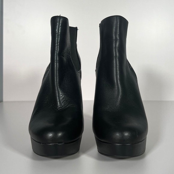 Leather Platform Stiletto Booties - Picture 5 of 14